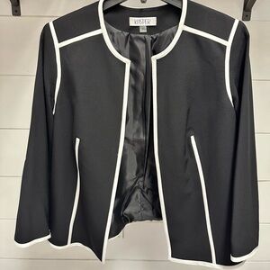 Kasper Black Blazer with White Accents